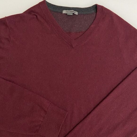 Johnston and Murphy Mens V Neck Silk Blend Sweater Size XL Maroon Pullover - Picture 3 of 7